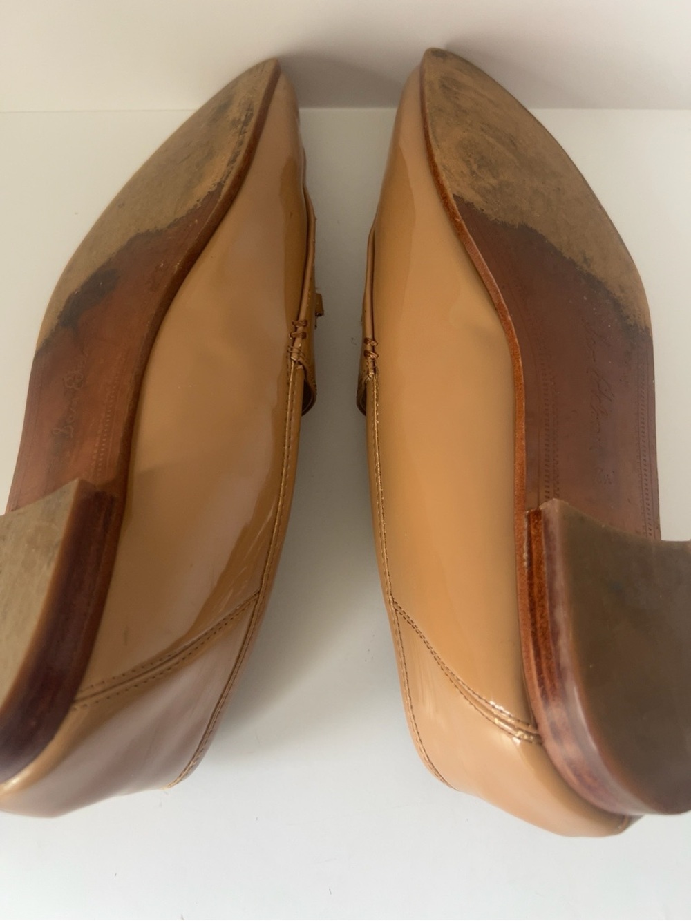 Sam Edelman Loraine Patent Leather Loafer Camel Tan Gold Bit Women Slip-On Flats - Picture 4 of 7